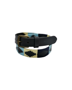 Pologürtel black - beige/lightblue/darkblue