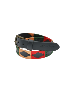 Pologürtel black - orange/darkgreen/red