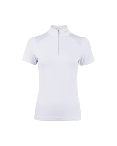 Turniershirt CAVALCOMP JAQUARD HALFZIP - white