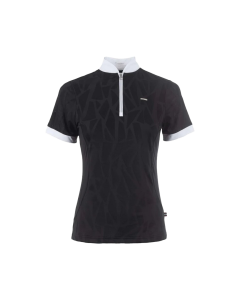 Turniershirt CAVALCOMP JAQUARD HALFZIP - black 