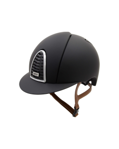 Cromo 2.0 Textile, frame chrome, grid raw black, beige straps - schwarz