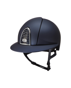 Cromo 2.0 Textile blue: frame chrome, grid raw black, polo visor - blau
