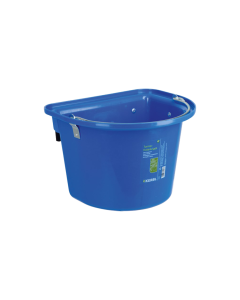 Futterkrippe mit Einhängebügel und Tragegriff -12l-blau transparent